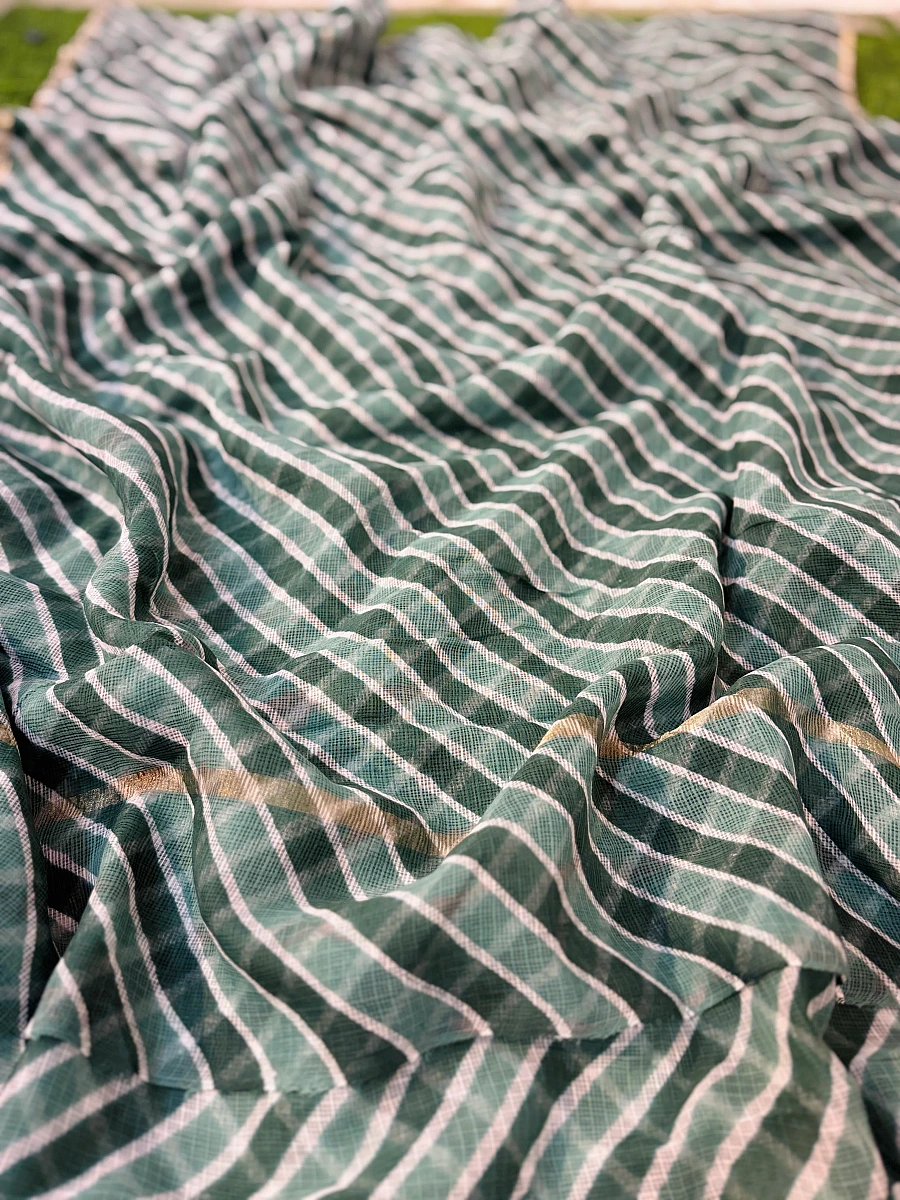 Pure Kora Cotton Leheriya Saree 🤍 Soft • Weightless • All-day Comfortable - Image 3
