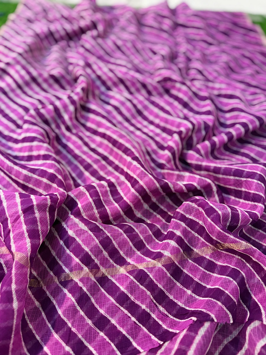 Pure Kora Cotton Leheriya Saree 🤍 Soft • Weightless • All-day Comfortable - Image 3