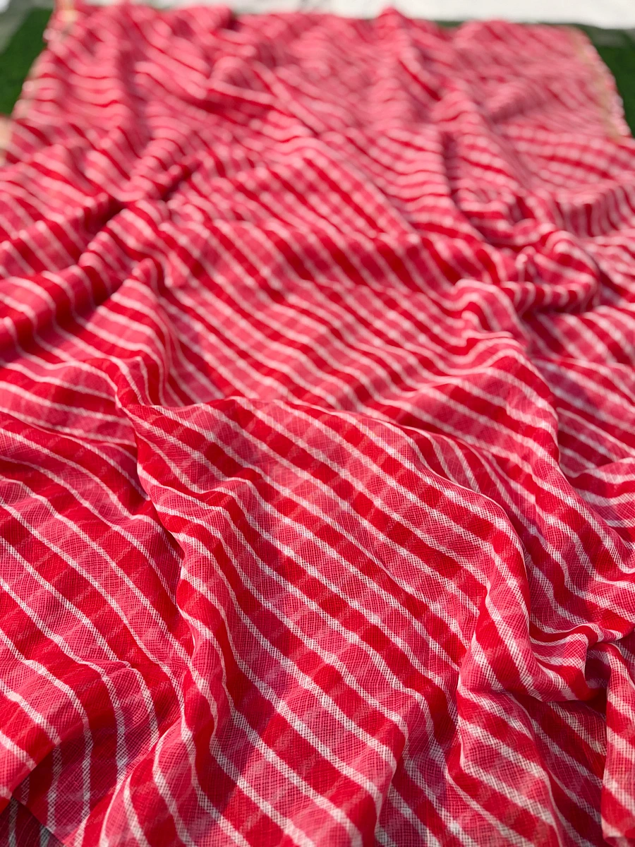 Pure Kota Cotton Leheriya Saree 🤍 Soft • Weightless • All-day Comfortable - Image 2