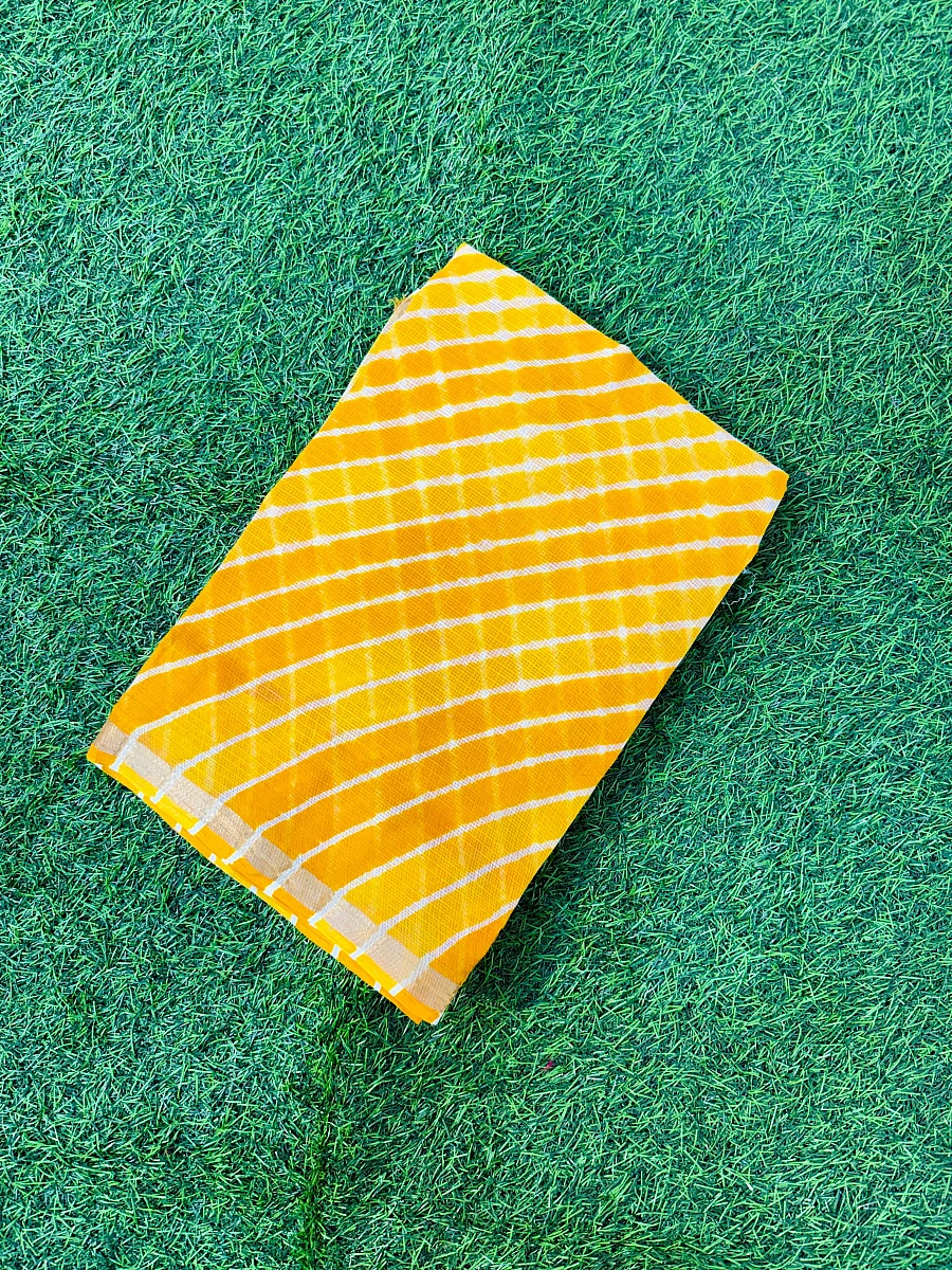 Pure Kora Cotton Leheriya Saree 🤍 Soft • Weightless • All-day Comfortable - Image 3