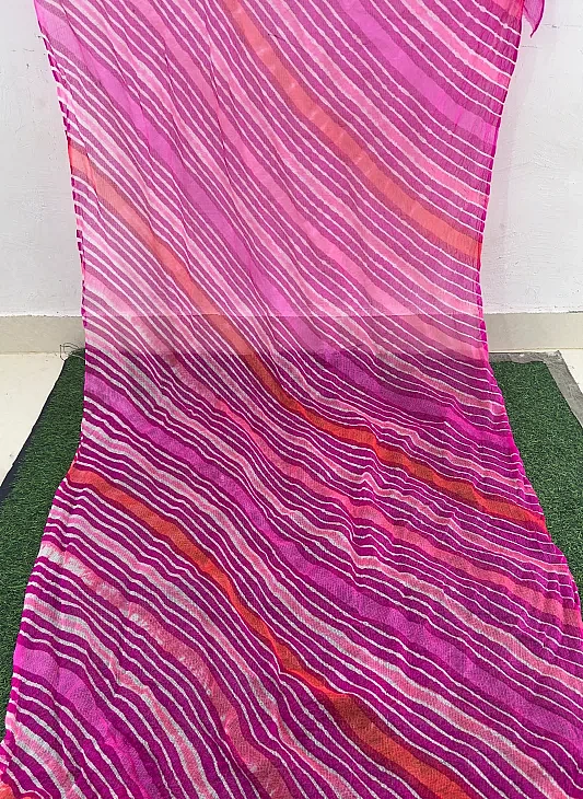 Pure Kota Silk Leheriya Dress Piece - Image 3