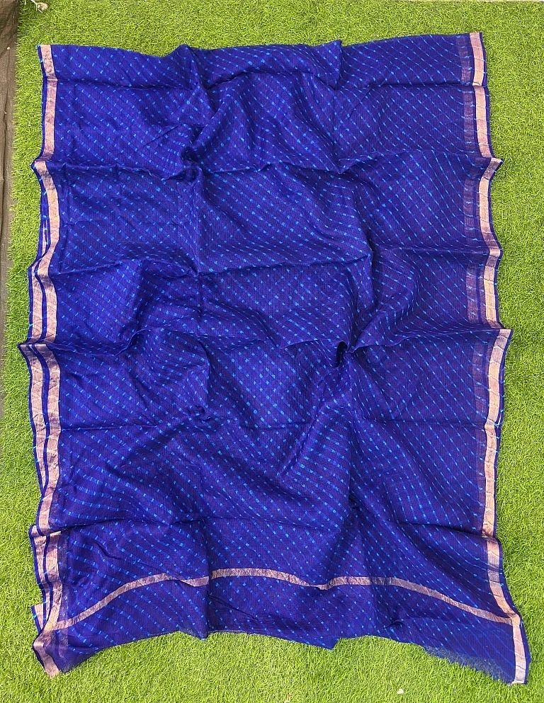 Pure Kota Silk Leheriya Motra Saree - Image 3
