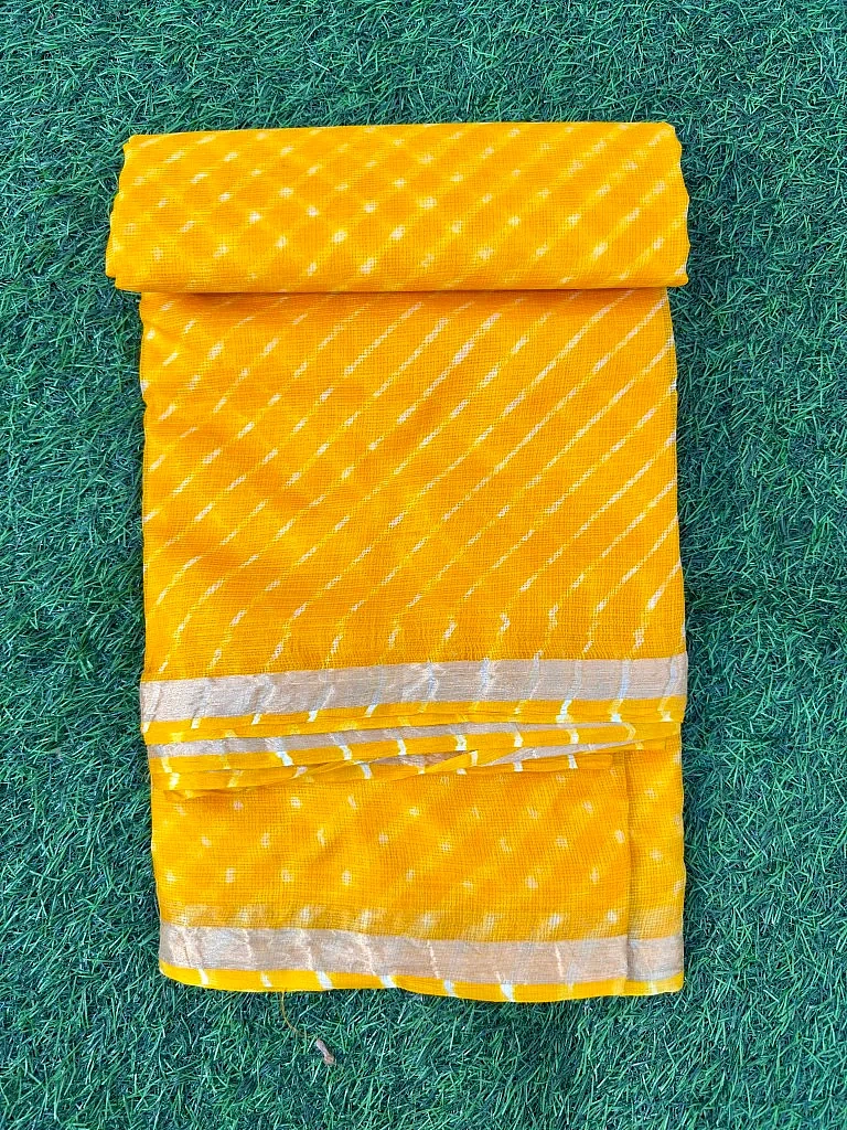 Pure Kota Silk Leheriya Motra Saree - Image 2