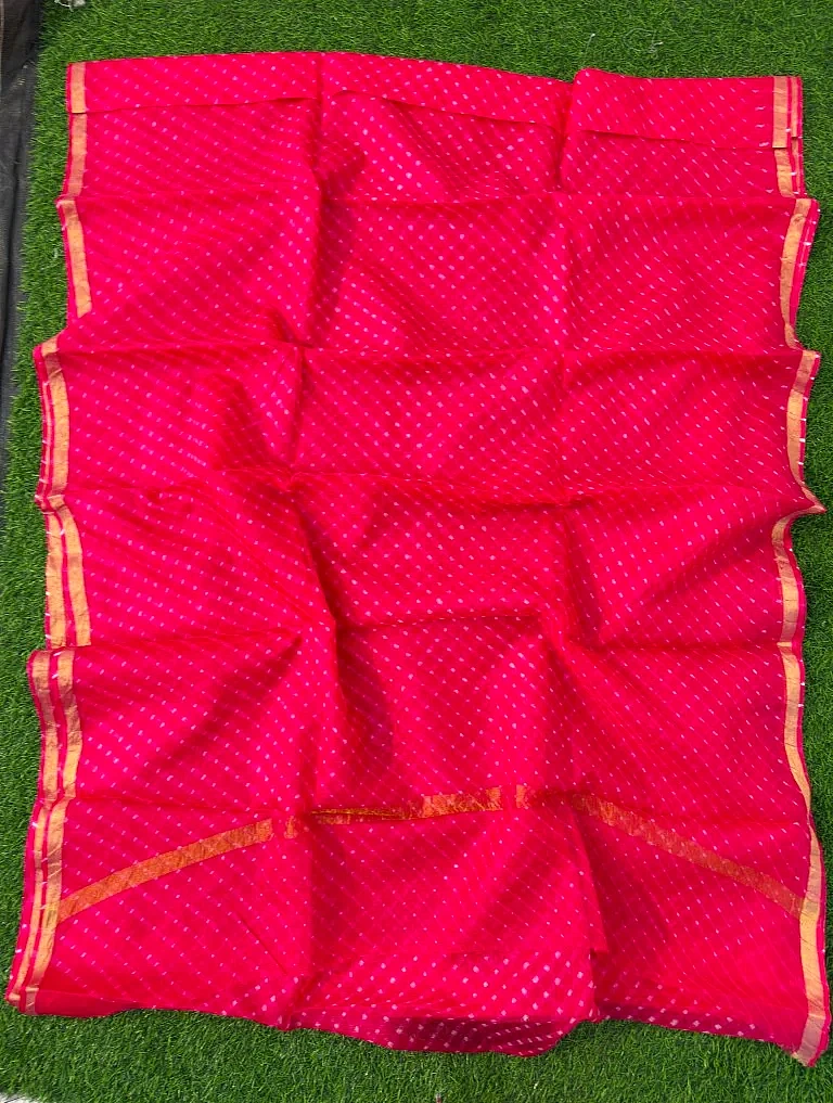 Pure Kota Silk Leheriya Motra Saree - Image 3