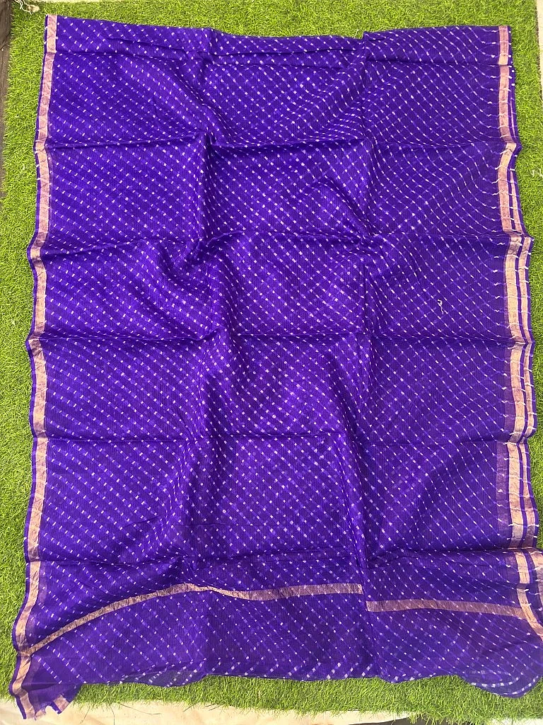 Pure Kota Silk Leheriya Motra Saree - Image 2