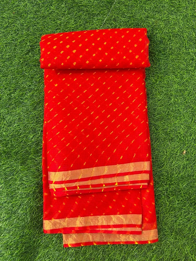 Pure Kota Silk Leheriya Motra Saree - Image 2