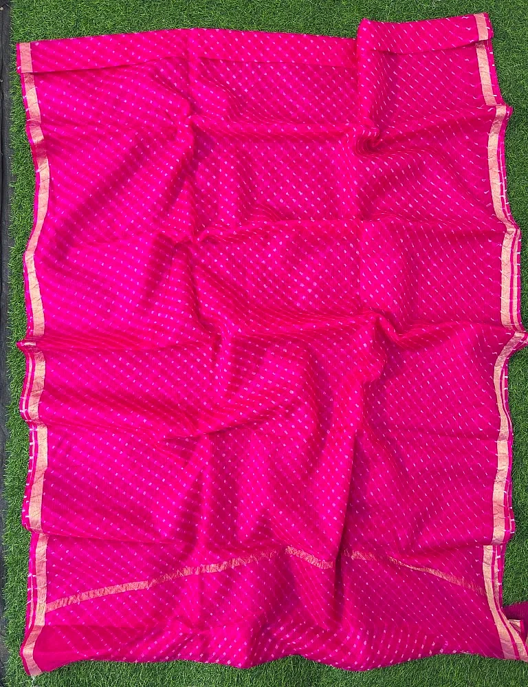 Pure Kota Silk Leheriya Motra Saree - Image 2