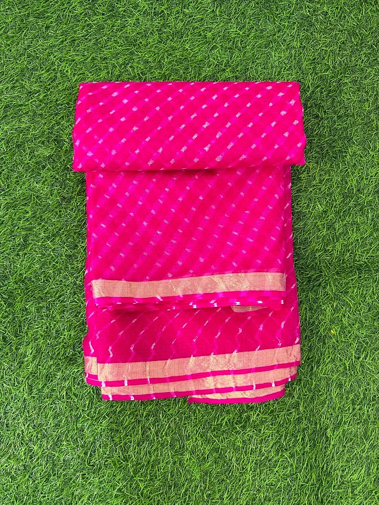 Pure Kota Silk Leheriya Motra Saree - Image 3
