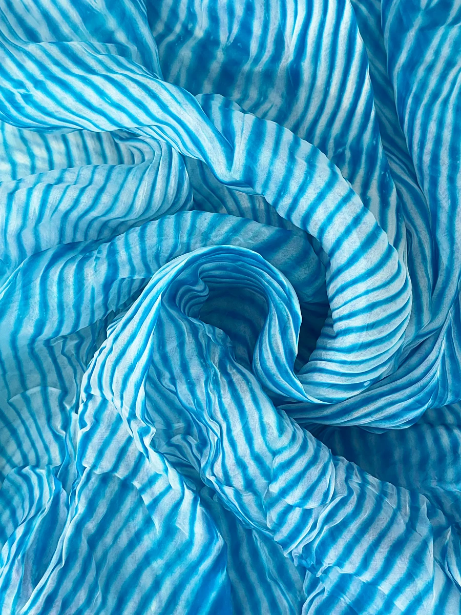 Blue Pure Organza Saree By Rajasthani Creation - Image 2