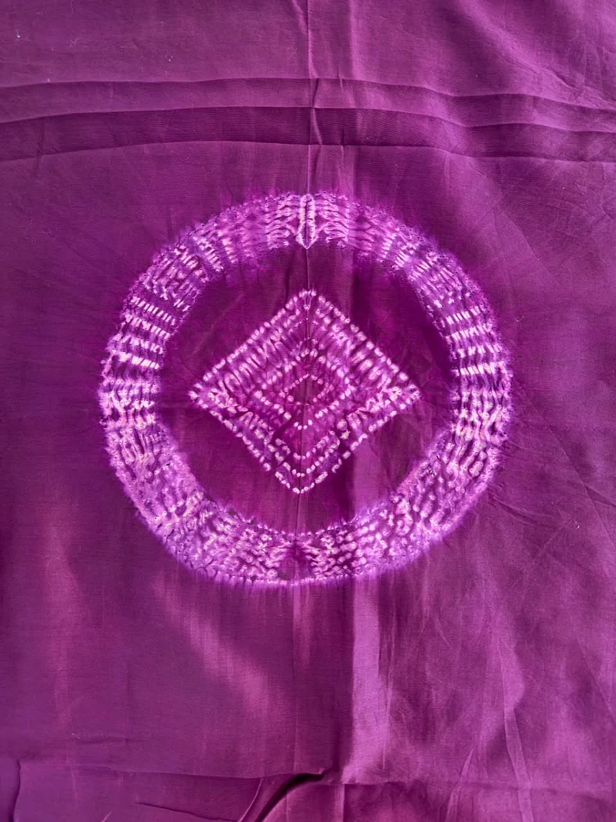 Pink Pure Chanderi ✨ | Handcrafted Shibori 🎨 - Image 2