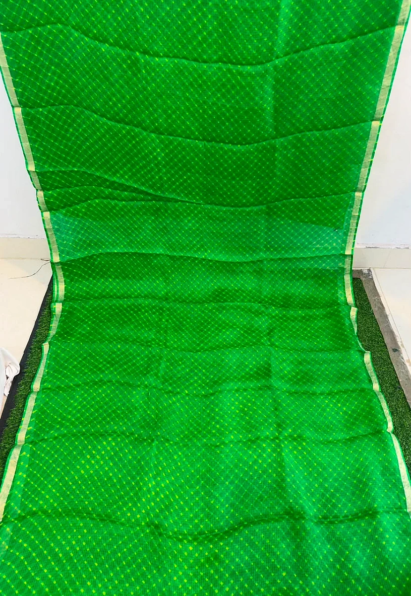 Green Pure Kota Silk Sarees – Ready Stock Available - Image 3