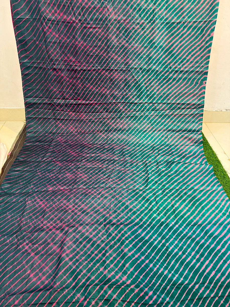 Green Pink Pure Tusser Silk ✨ - Image 2