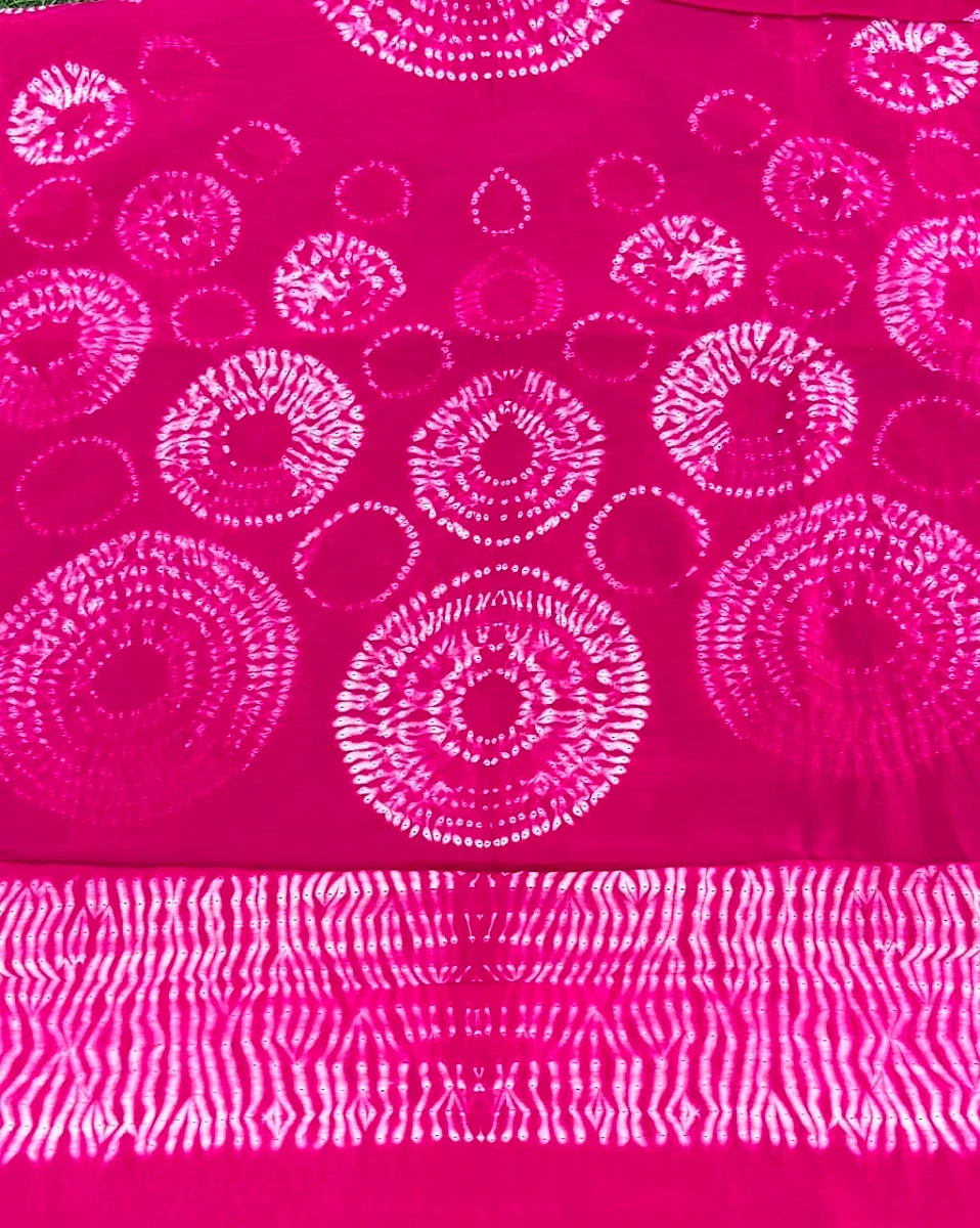 Pink Pure Chanderi fabric with stunning handmade Shibori — new design dress pieces - Image 2