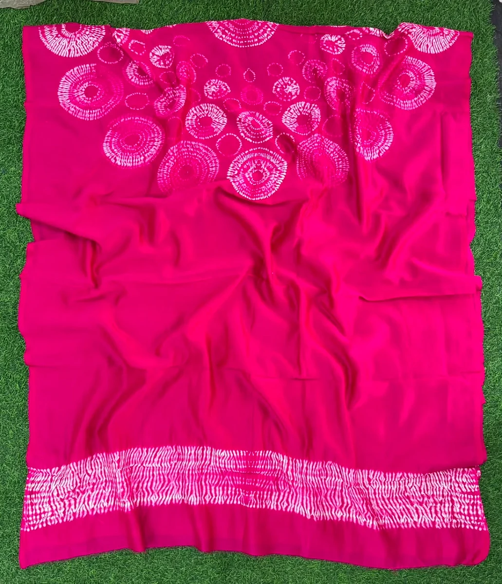Pink Pure Chanderi fabric with stunning handmade Shibori — new design dress pieces - Image 3