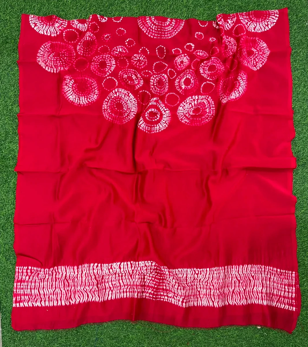 Red Pure Chanderi fabric with stunning handmade Shibori — new design dress pieces - Image 5