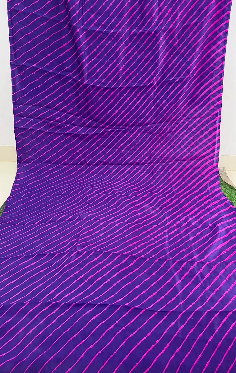 Purple Leheriya saree - Image 2
