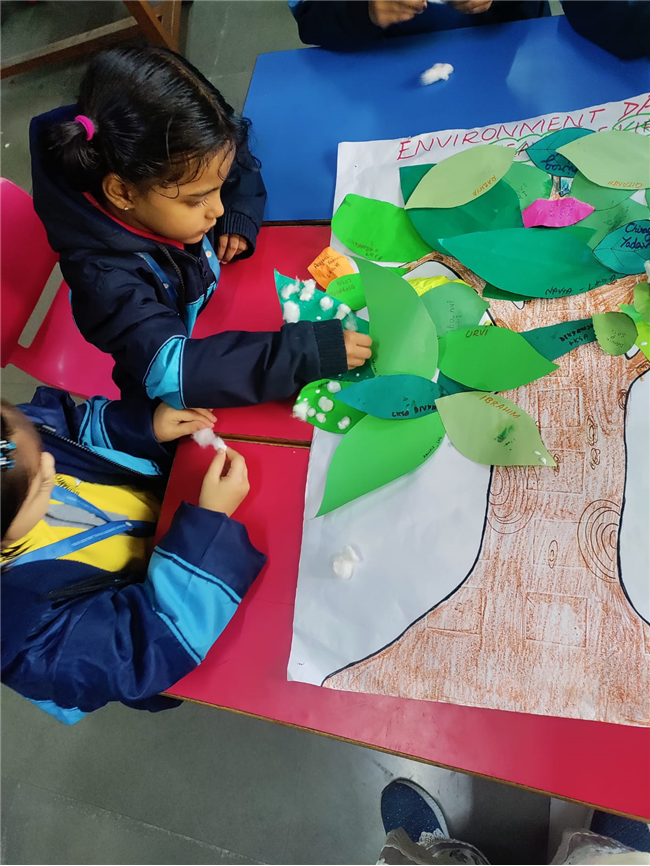 Cotton Pasting Winter Tree Activity
