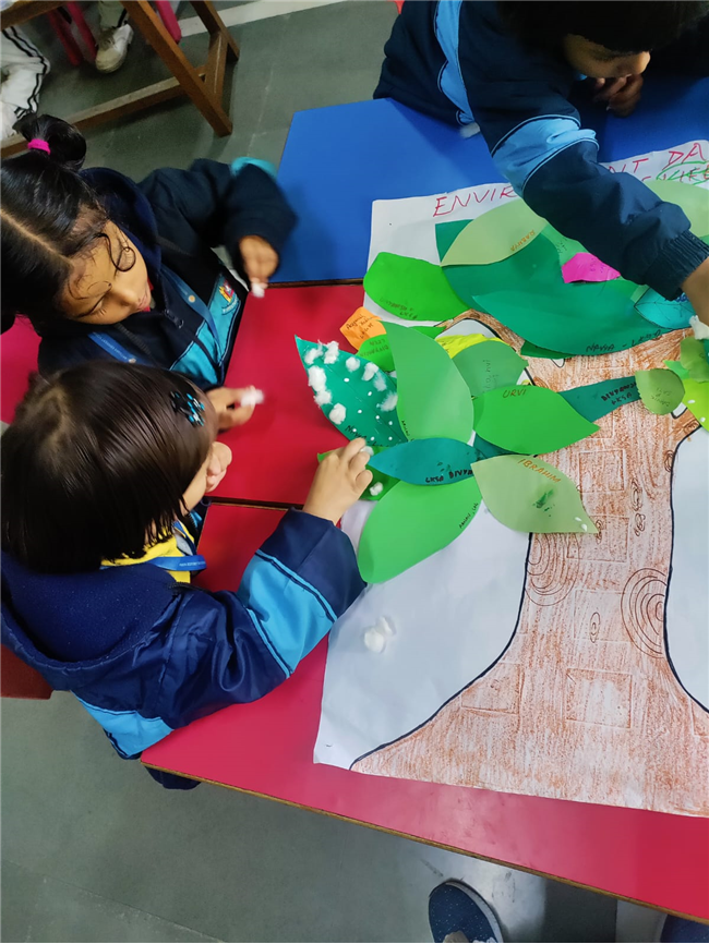 Cotton Pasting Winter Tree Activity