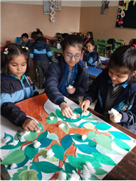 Cotton Pasting Winter Tree Activity