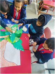Cotton Pasting Winter Tree Activity