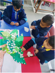 Cotton Pasting Winter Tree Activity
