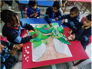 Cotton Pasting Winter Tree Activity