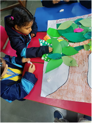 Cotton Pasting Winter Tree Activity