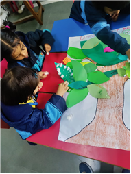 Cotton Pasting Winter Tree Activity
