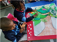 Cotton Pasting Winter Tree Activity