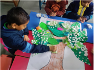 Cotton Pasting Winter Tree Activity