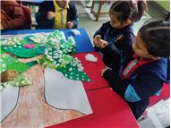 Cotton Pasting Winter Tree Activity