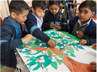 Cotton Pasting Winter Tree Activity