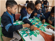 Cotton Pasting Winter Tree Activity