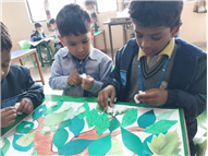 Cotton Pasting Winter Tree Activity