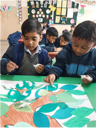 Cotton Pasting Winter Tree Activity