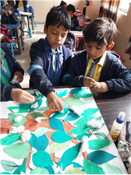 Cotton Pasting Winter Tree Activity
