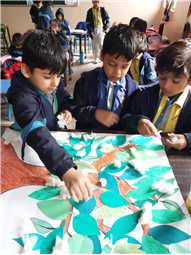 Cotton Pasting Winter Tree Activity