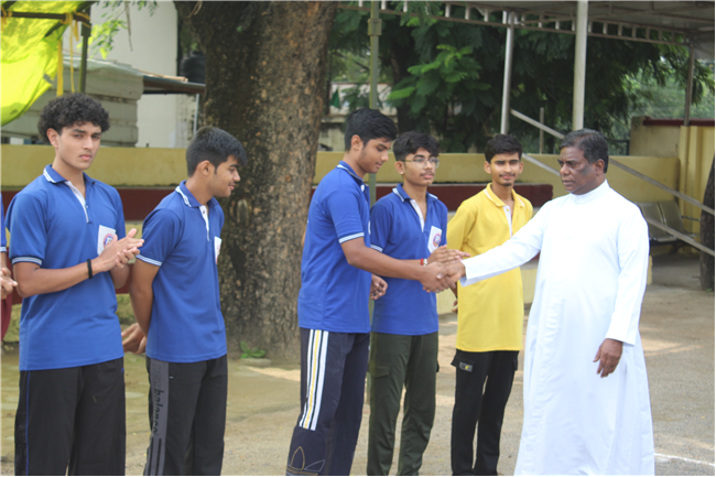 Inter-House Volley Ball Competition between Red House & Blue House on the occasion of National Sports Day