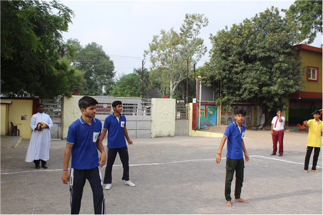 Inter-House Volley Ball Competition between Red House & Blue House on the occasion of National Sports Day