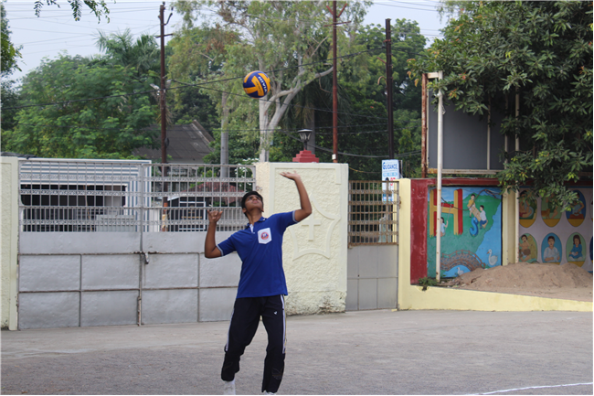 Inter-House Volley Ball Competition between Red House & Blue House on the occasion of National Sports Day