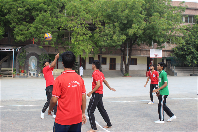 Inter-House Volley Ball Competition between Red House & Blue House on the occasion of National Sports Day