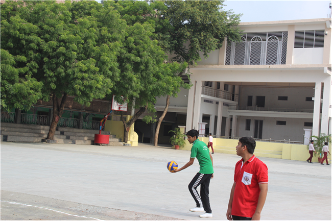 Inter-House Volley Ball Competition between Red House & Blue House on the occasion of National Sports Day