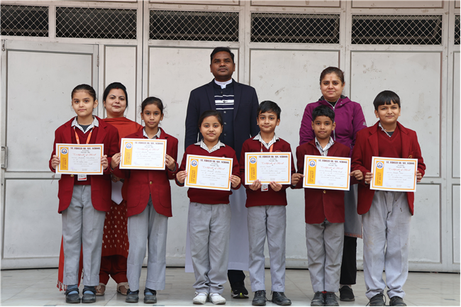 Certificate Distribution For Frog Race, 50 Meter Race and 100 Meter Race At Junior Wing