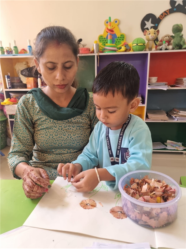 Activity Pencil shaving butterfly & flower art