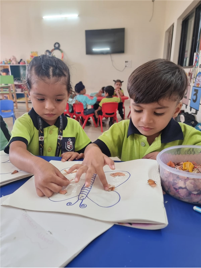 Activity Pencil shaving butterfly & flower art