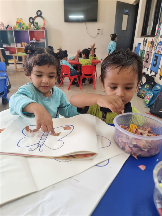 Activity Pencil shaving butterfly & flower art