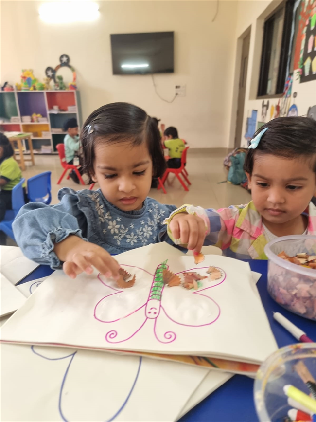 Activity Pencil shaving butterfly & flower art