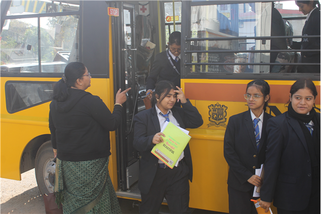Class XI Commerce students on a field visit to Belwal Bhog Atta