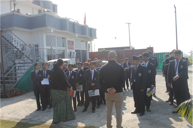 Class XI Commerce students on a field visit to Belwal Bhog Atta