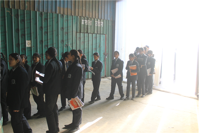 Class XI Commerce students on a field visit to Belwal Bhog Atta